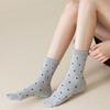 Female Autumn and Winter New Lovely Polka Dot Bubble Mouth Lace Cotton Boneless Tube Pile Socks