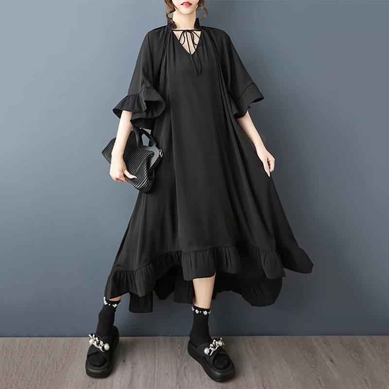 Xitao Drawstring Irregular Loose Dress ZMY1387