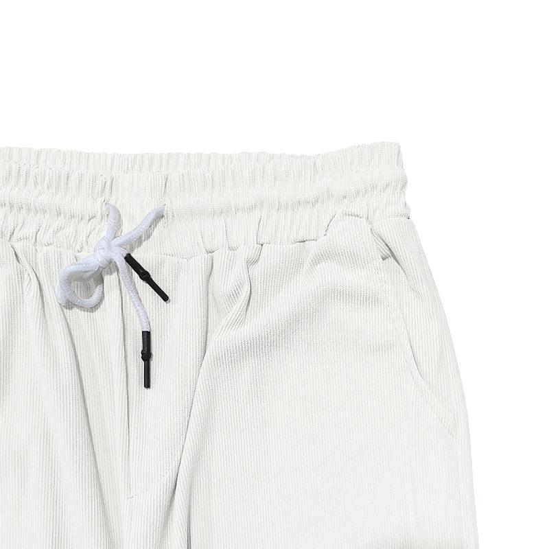 Completo estivo da uomo tinta unita con risvolto, manica corta, cerniera, pantaloni