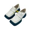 Frühling Und Sommer Retro Britischer Stil Kleine Lederschuhe Muffin Plateau Slipper Damen Square Head Einzelne Schuhe