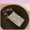 Sac bandoulière mini mode pour téléphone avec strass éblouissants et matériau en nylon durable pour un port quotidien élégant en noir
