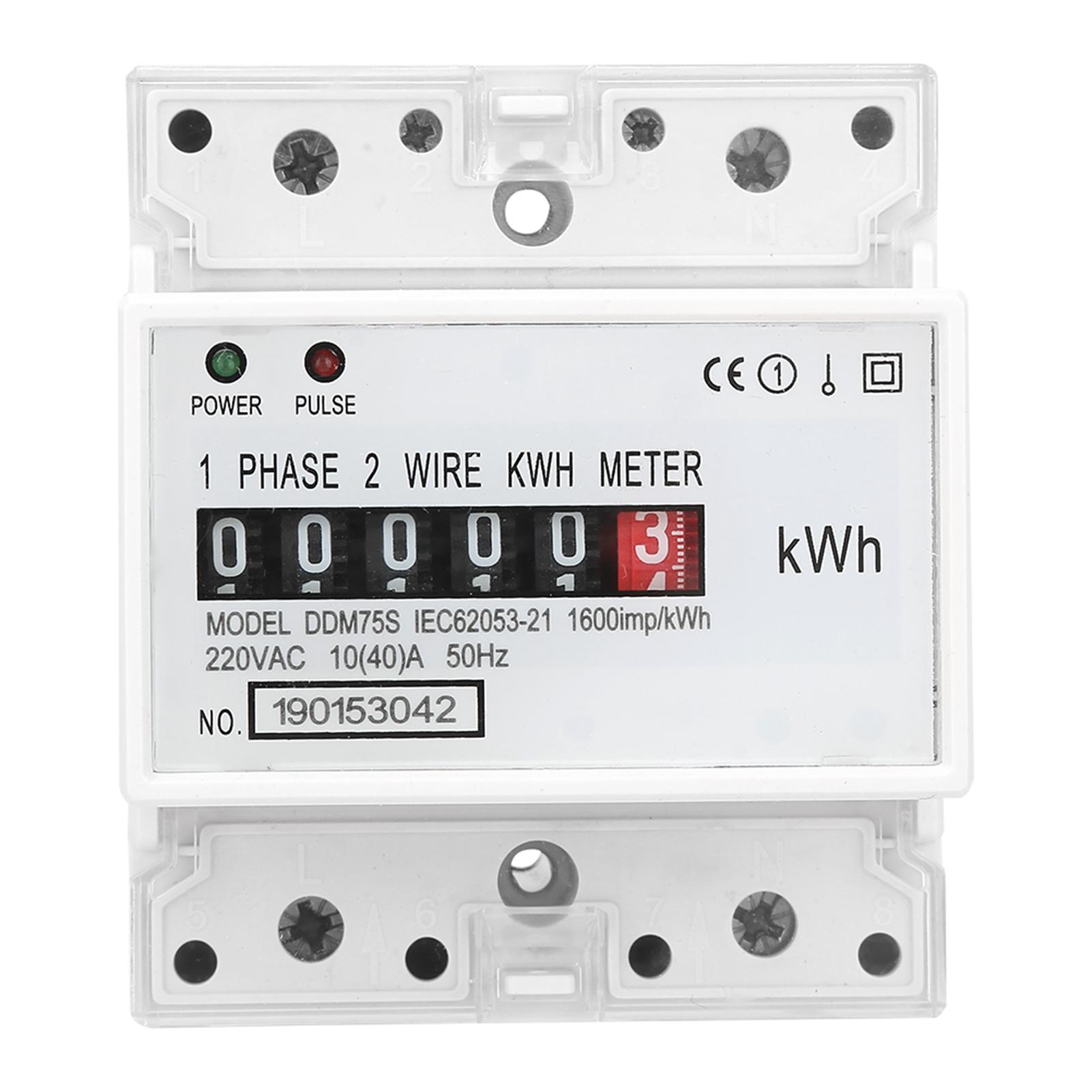 

4P LED Din Rail Electricity Power Consumption Wattmeter Energy Meter DDM75S 10-40A Single Phase білий
