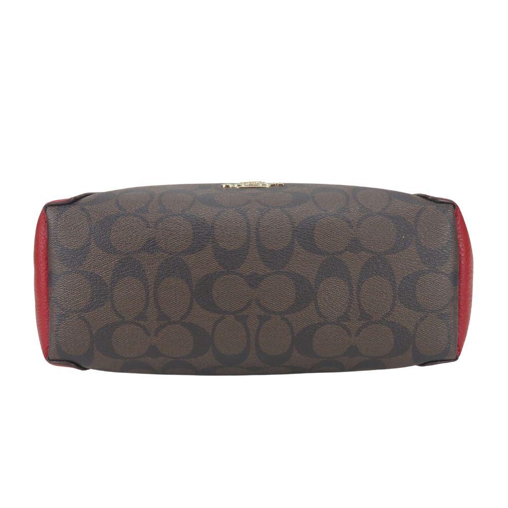 Used COACH Handbag Signature C6230 PVC/leather Brown Red Shoulder