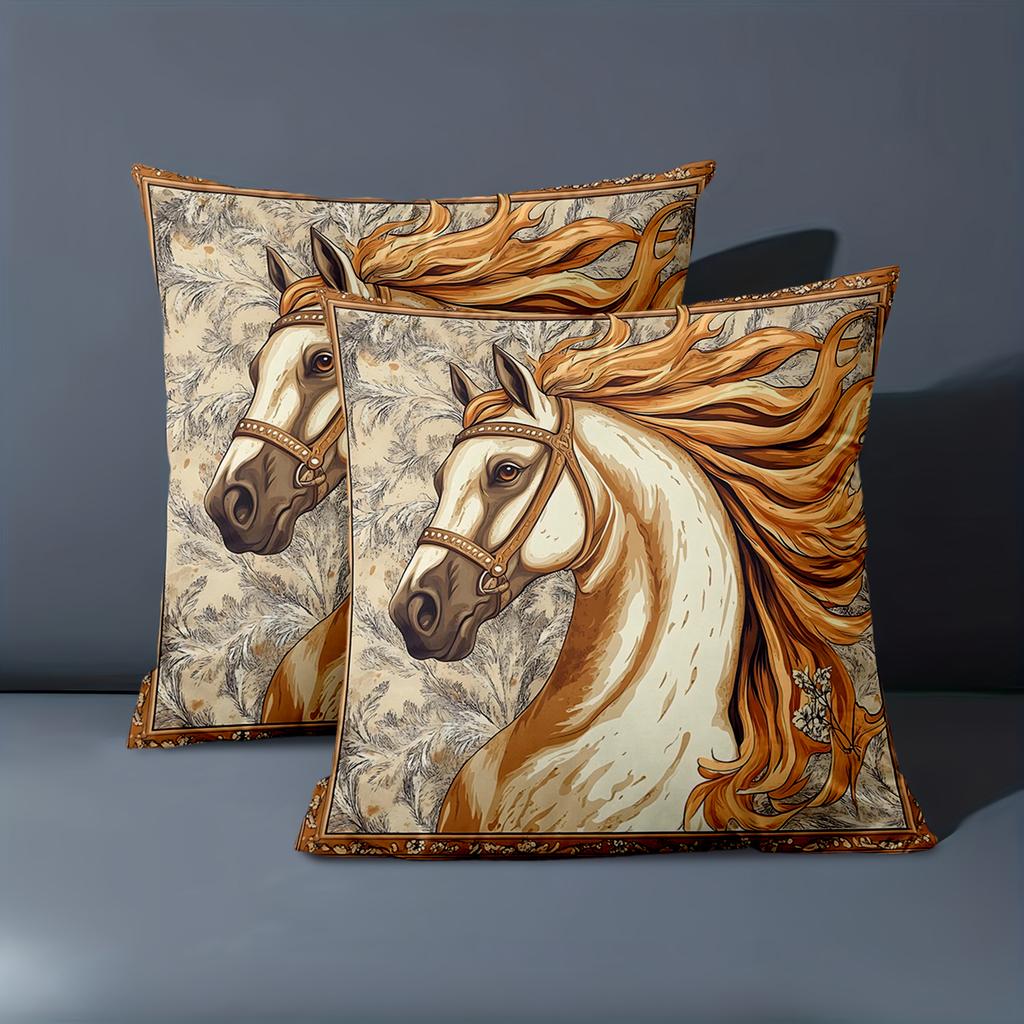1 Pieces Beautiful Horse Pattern Decorative Cushion Pillow Polyester pillowcase, sofa decorative cushion cov Headboard Pillow