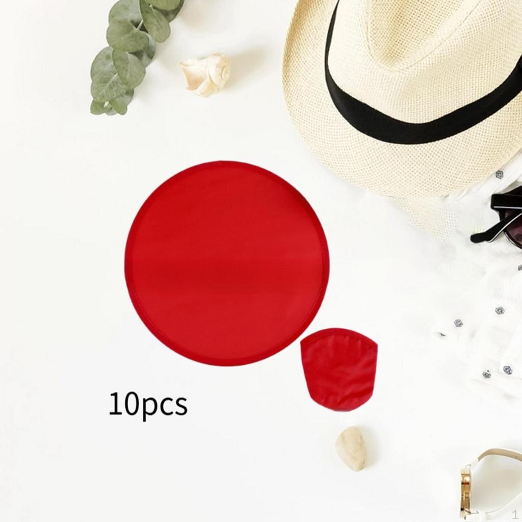 10 Pack of Round Folding Fans with Carrying Bag for Summer Use