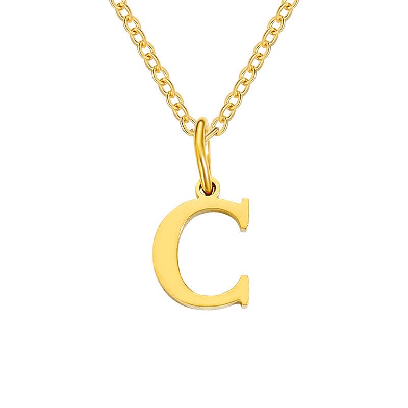 Elegante Collar con Colgante de 26 Letras para Mujer - Diseño Único Cadena para Clavícula de Acero de Titanio
