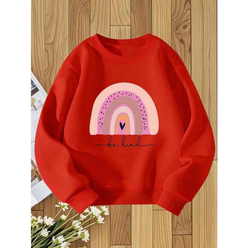 European Sizes Kids' Round Neck Sweatshirt with Fashionable Print, a Versatile Top