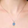 Blue Crystal Heart Pendant Necklace Eternal Love Jewelry for Women