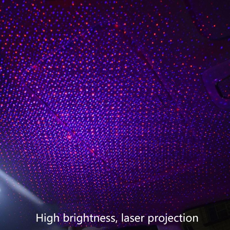 Automotive Roof Interior Atmosphere Light Adjustable Starry Projection USB Powered PVC Material Easy USB Plug Operation