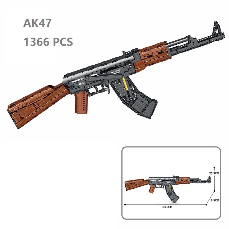 Toy Gun Assembly Building Blocks MOC Models QBU191 Rifle Desert Eagle AK47 AWM M416 MCX Assault Rifles Boys Educational Gifts