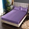 Satin Sheets Fitted Sheet Solid Color Rayon Mattress Cover Elastic Band Bed Sheet King 200x200 200x220 No Pillowcase Beddings