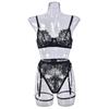 Spitze Dreipunkt Sexy Hosenträger Stahlring Set Sex Unterwäsche