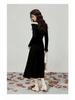 Korean Style Autumn Winter Knit Cinched Waist Slimming Long Dress for Ladies