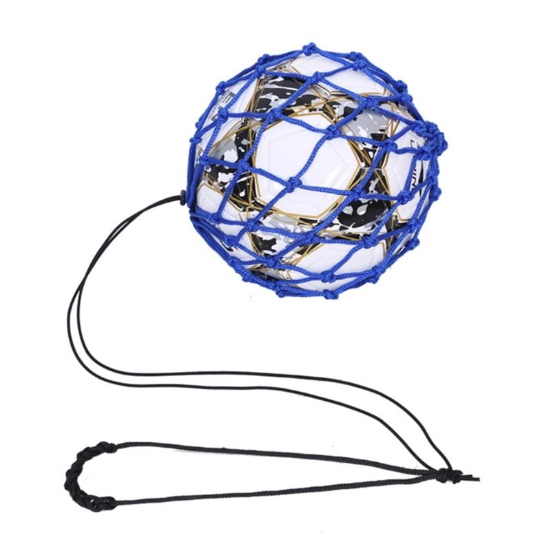 

Soccer Ball Training Net Bag Football Kick Trainer Net Kids Soccer Ball Trainer for Youth Adults Training Equipment синий