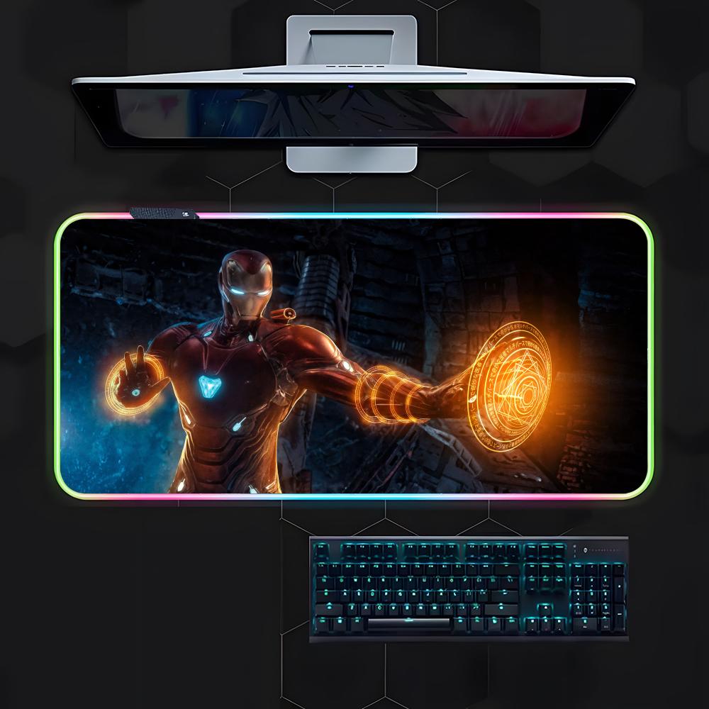 

Anime I-iron Man Mouse Pad Gamer Luminescence Led Mouse Pad Gaming Table Rgb Deskmat Keyboard Pc Mousepad RGB600x300x3mm