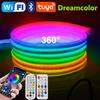 WS2811 Dream Color Runde Neon-LED-Streifenleuchte 24V 120 LEDs/m Tuya WiFi Bluetooth Steuerung Neon-Seillicht Wasserdichte Feiertagsdekoration