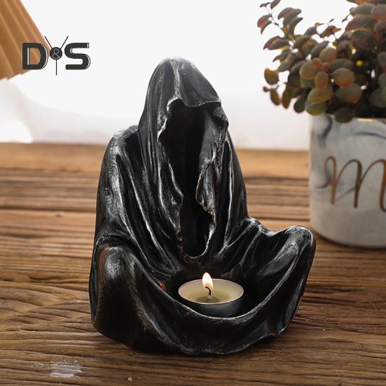 Halloween Ghost Wizard lysestake harpiks figur duftende telys stearinlys lysestake bord midtpunkt Desktop dekorasjon Festival gave