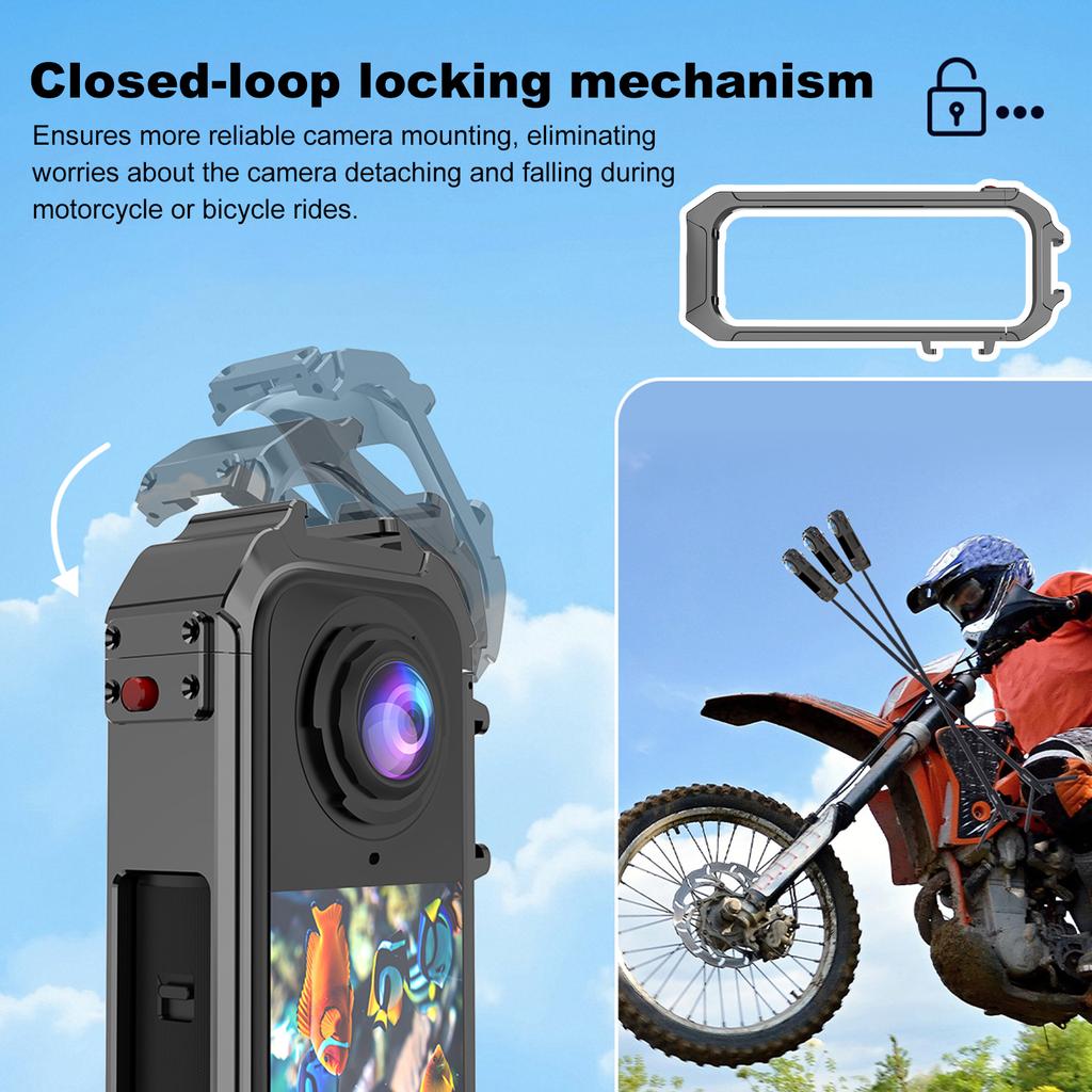 For Insta360 X4 Air Metal Frame Shockproof Protective Rabbit Cage Expansion Case with 1/4 Threads Cold Shoe Mount Accessories