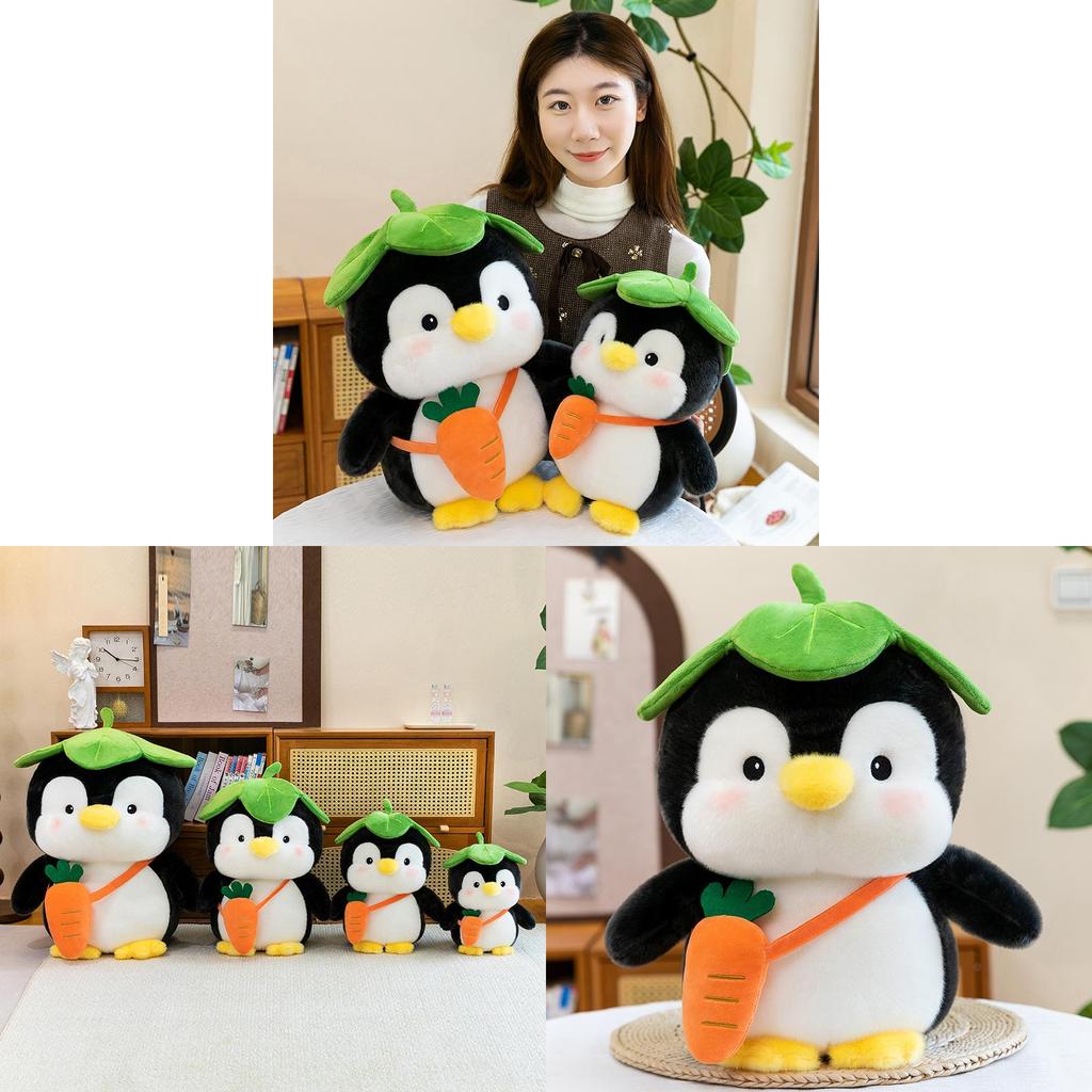 Cute Leaf Penguin Plush Toy With Pp Cotton Filling For Kids Bedtime Comfort And Gift