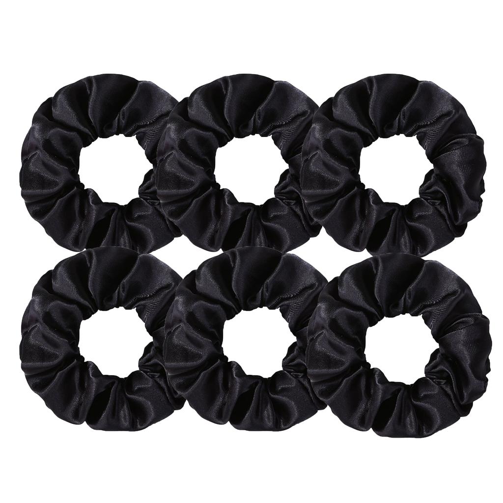 6-częściowy damski gładki satynowy duży scrunchie codzienny prosty atmosferyczny zestaw