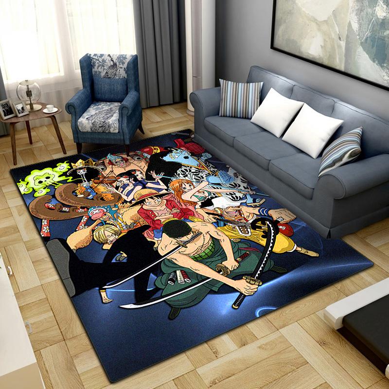 Nami Luffy Zoro Sanji Printed Anti-slip Carpet Fashionable Decorative Rug Mat for Bedroom Living Room LXR165