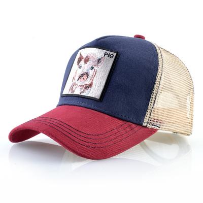 „Snapback“ beisbolo kepuraitė vyrams ir moterims, lauko tinklinio dangtelio dangteliai Unisex hip-hop Trucker kaulo kasetė su kiaulės siuvinėjimo pleistru