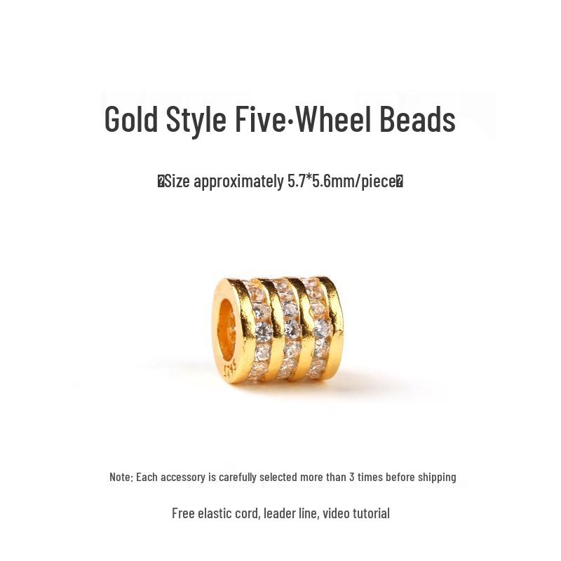 S925 Silver Spacer Wheel Beads for DIY Jewelry - Women's Bracelet Accessories