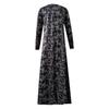 Women Dubai Arabian Floral Print Long Dress Muslim Dress Islamic Long Dress