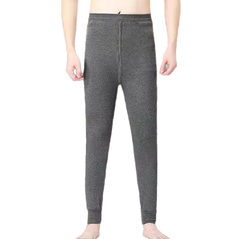 Men's Fleece-Lined Slim Fit Thermal Leggings - Winter Close-Fitting Cotton Wool Pants