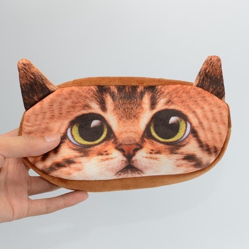 1 Stück 3D Katzenmuster Druck Federmäppchen Material Stifttasche Beutel Plüschbox Schulsachen
