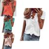 Stylish Women's V Neck Ruffle Short Sleeve T Shirt With Fashionable Daisy Print