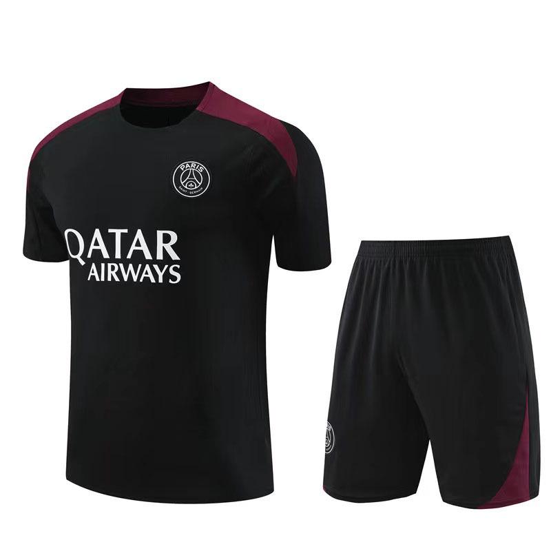 Paris Short Sleeve Training Jersey Set for Adults & Children - Summer Pre-Match Sports Kit