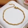 Women's Titanium Steel Bracelet, Rice Beads, French Fashion, Versatile Ins Style, Non-Fading, Niche Design, Round Snake Chain