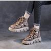 Fashion New Handmade Retro Women Platform Sandals Pu Leather Hollow Baotou Wedges Gladiator Shoe Back Zipper Thick Bottom Cool Boot