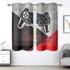 2 pieces, game controller curtains - grommet treatment - living room, bedroom, home decoration - black, red, and gray