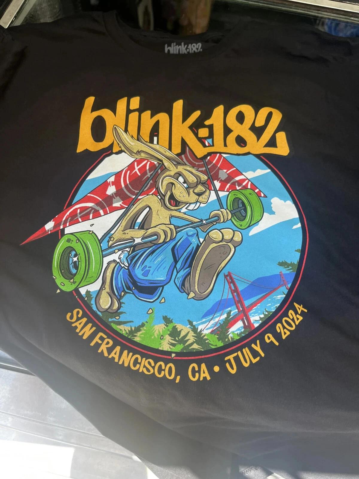 Blink 182 Bunny Short Sleeve Black Cotton T-shirt Size S-5XL M602 S