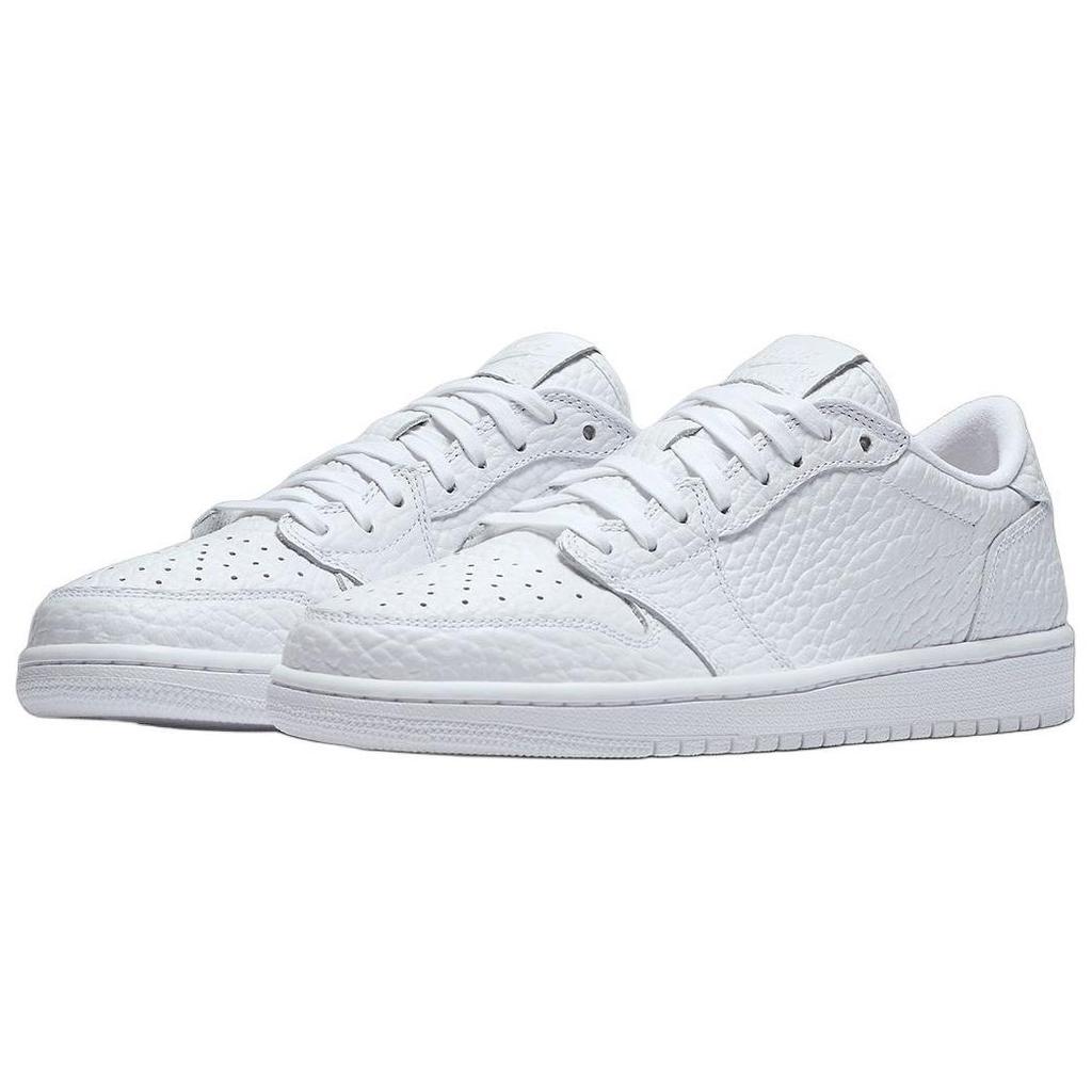 Jordan Air Jordan 1 Slip Resistant Abrasion Resistant Low Top Vintage Basketball Shoes Men's White 2025 Edition Jordan 872782-100