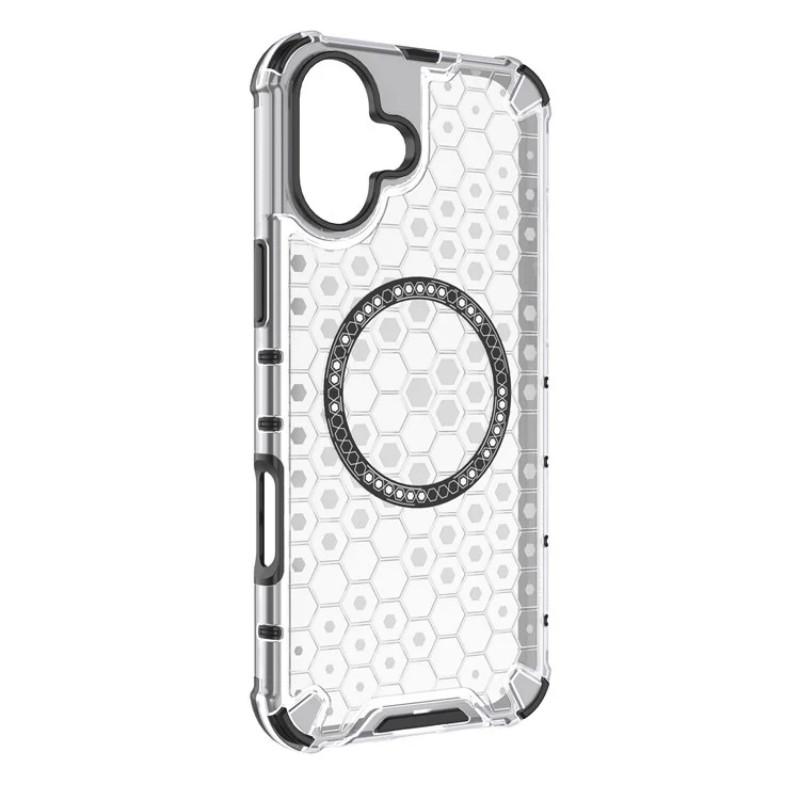 For iPhone 16 Phone Case Compatible with MagSafe WANLONFENG FC Series with Tempered Glass (Big Lens Hole)