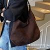 Foreign Style Fashionable Versatile Casual Autumn and Winter Suede Shoulder Crossbody Commuting 2025 Autumn and Winter Portable Women's Tote Bag