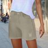 Lässige Damen-Jeansshorts mit Used-Look, umgeschlagenem Saum und klassischem Fünf-Taschen-Design für den Alltag