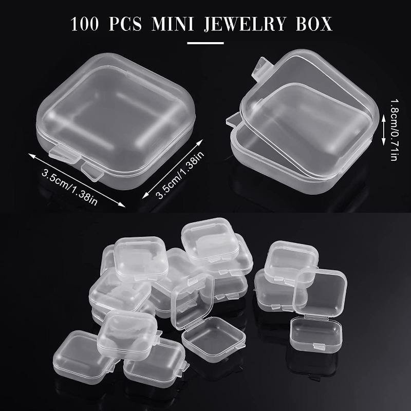 10/20 Only Mini Transparent Jewelry Organizer, Transparent Square Jewelry Box for Necklace Earring Ring Nose Nail