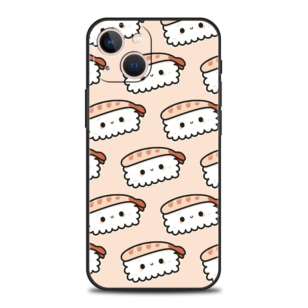 Luxury TPU Soft Phone Case For iPhone 17 Air 16E 16 11 15 14 Pro MAX 12 13 7 8 Plus X XR XS SE 2022 Cover Cute Cartoon Sushi