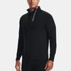 Under Armour Rush Solid 1/4 Zip Golf Sports Printed Stand Collar Short Sleeve T-Shirt Men Tops Black 1361803-001
