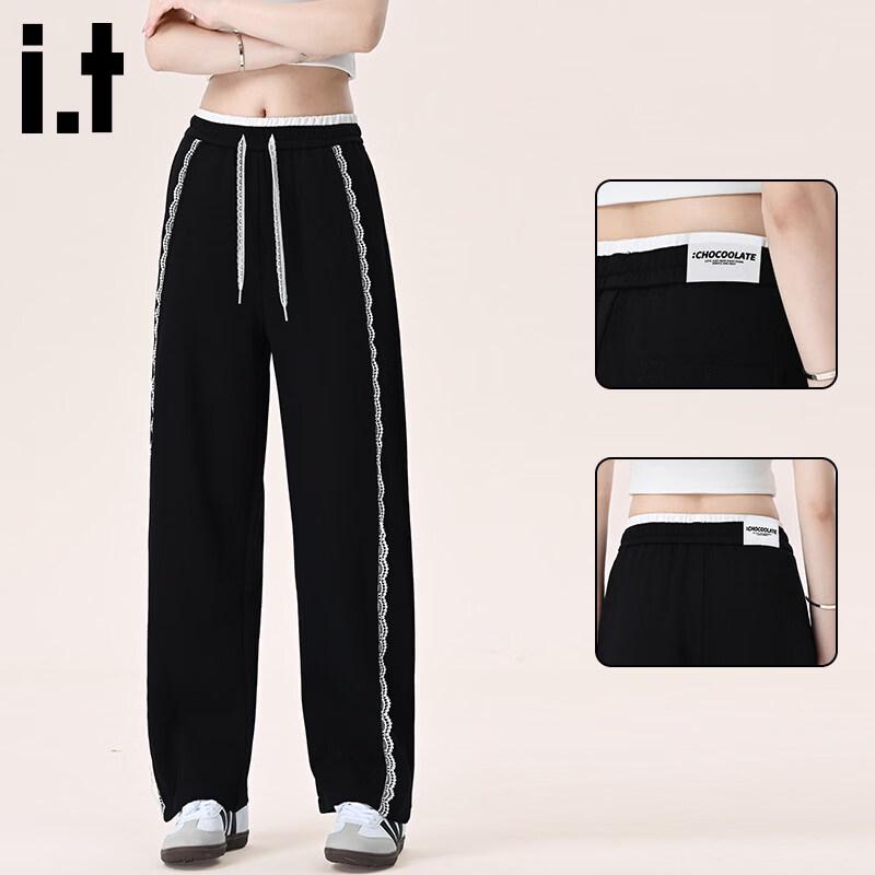 

CHOCOOLATEit Women s Lace Faux Two-Piece Wide-Leg Casual Pants XL