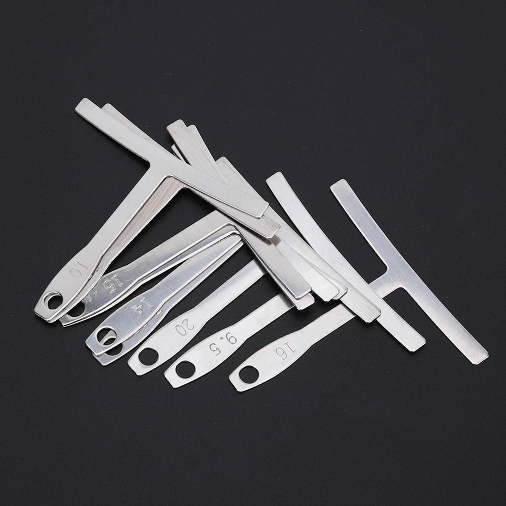 9Pcs Guitar Radius Gauge Stainless Steel T Shape Ruler Fingerboard Measurement Luthier Tool(Silver )