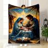 Heilige Familie Krippe Decke Gedruckte Decke für Wohnzimmer Bett Sofa Mittagspause Weiche Gemütliche Decke für Freundesfest Geschenk