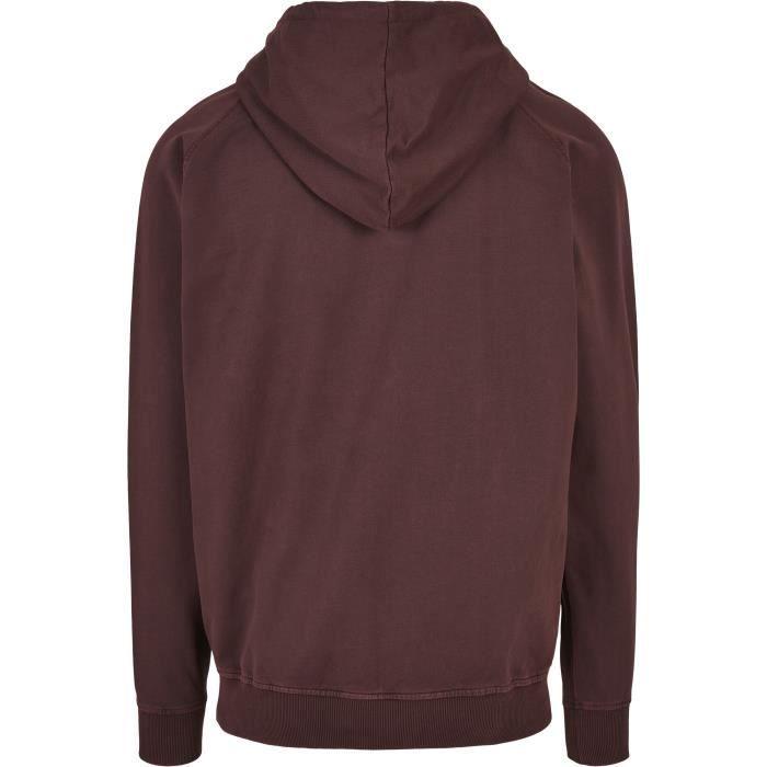 Sweatshirt - Urban Classics - overdyed - Bordeaux - Col capuche - Manches longues