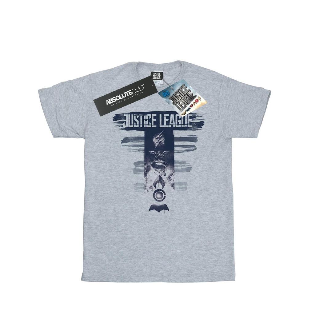 DC Comics Womens/Ladies Justice League Movie Logo Badges Cotton Boyfriend T-Shirt