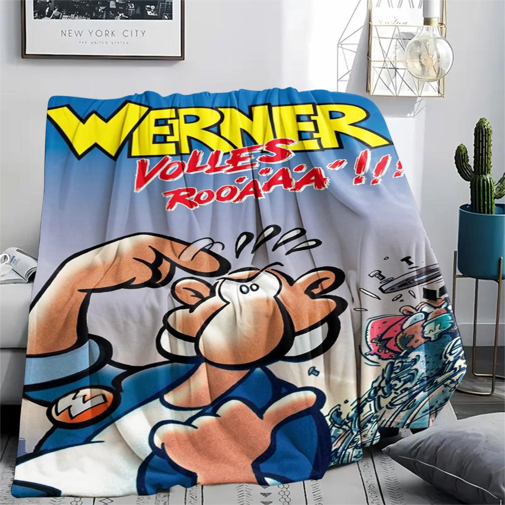 1 Stück Werner Comic-Druck Flanelldecke, Hohe Qualität, Bequem für alle Jahreszeiten, Heimdekoration, Wärme und Komfort, Perfekt für Weihnachtsgeschenke245