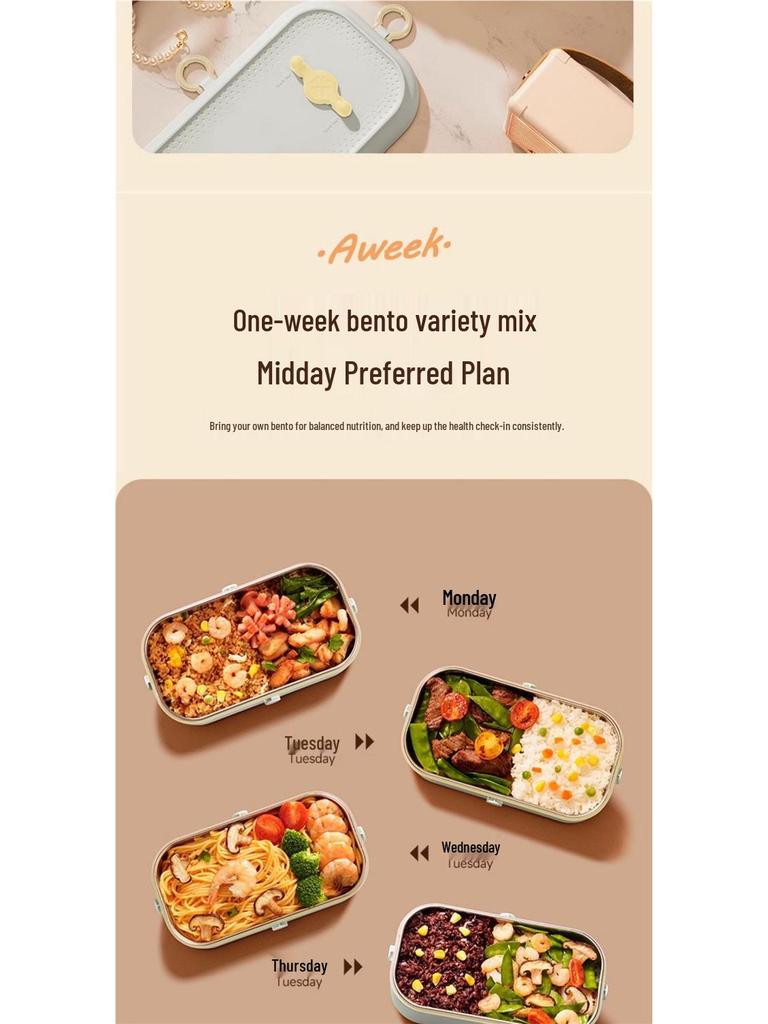 Isolerad elektrisk uppvärmd matlåda för en person